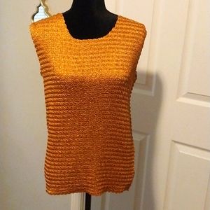 Sleeveless gold top